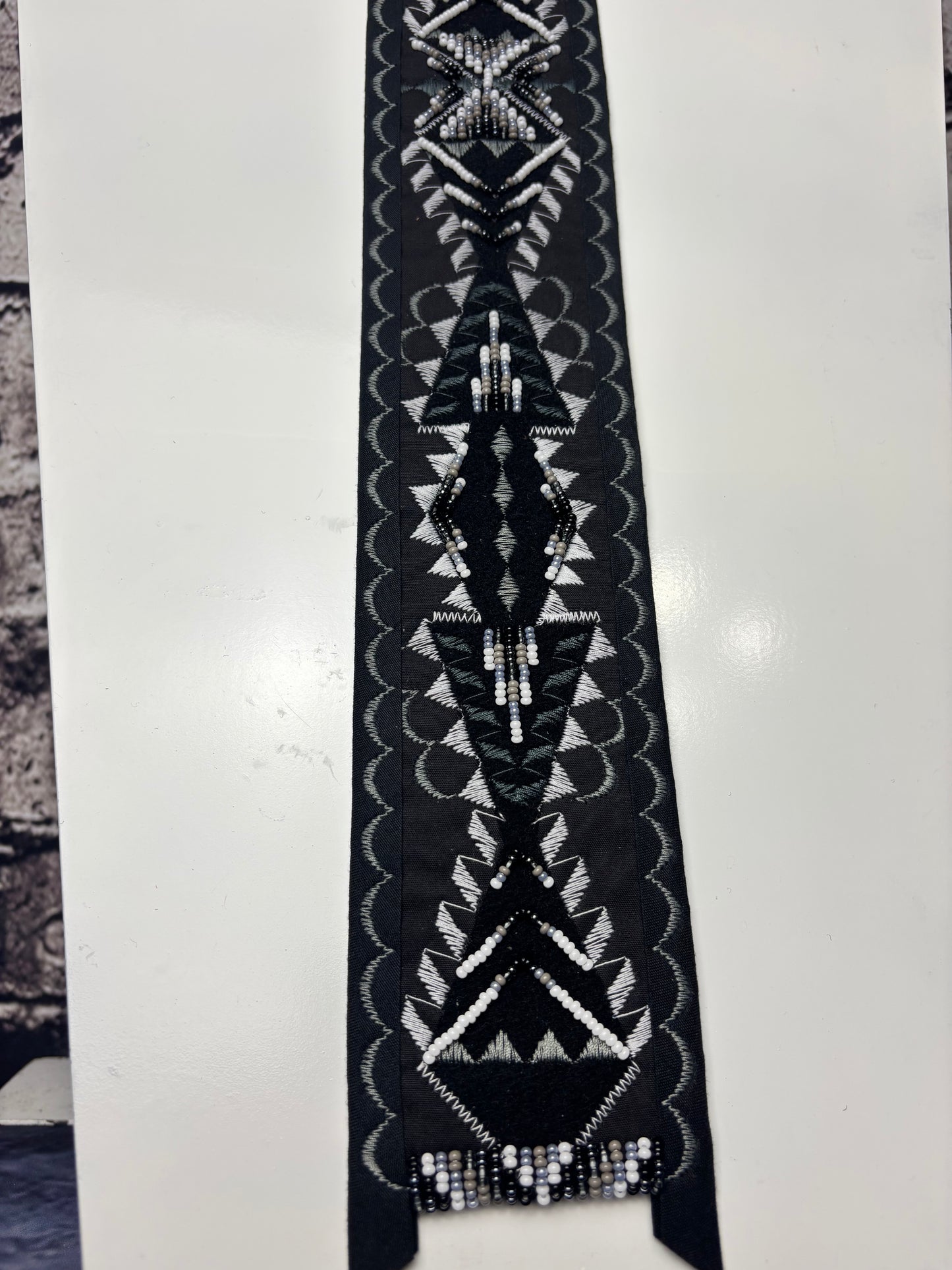 Black & Grey Applique Necktie
