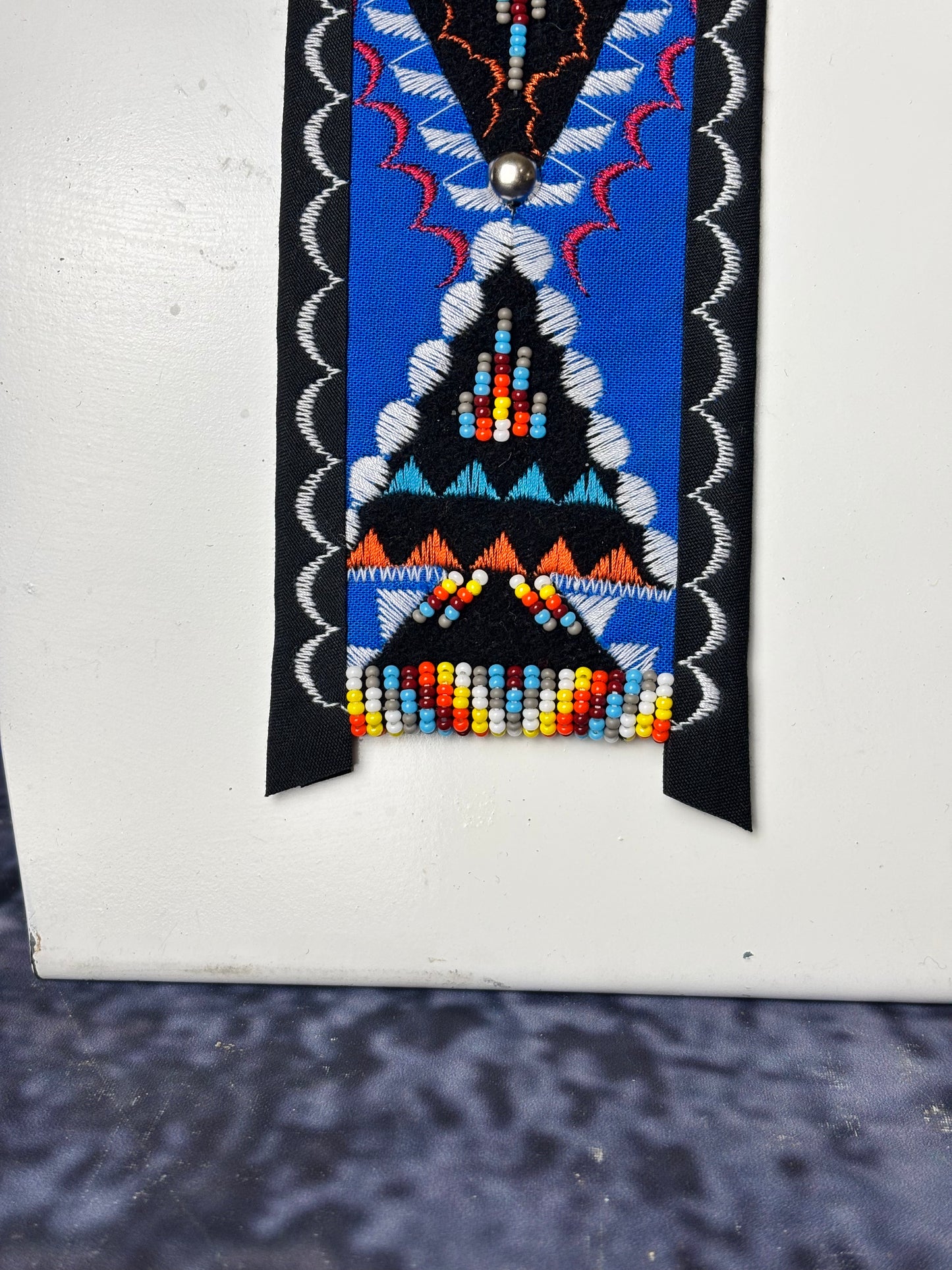 Blue & Black Appliqué Necktie