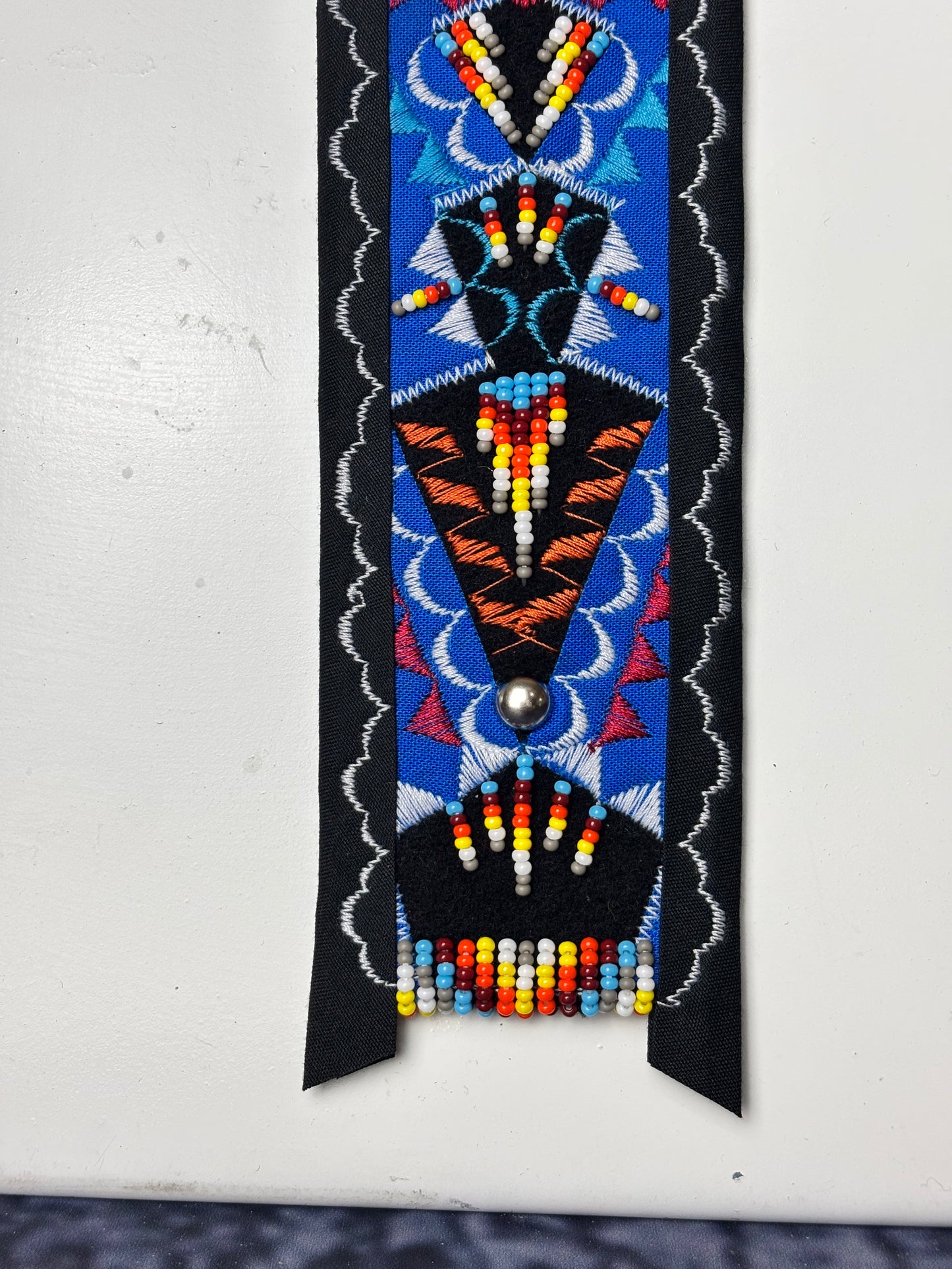 Blue & Black Appliqué Necktie