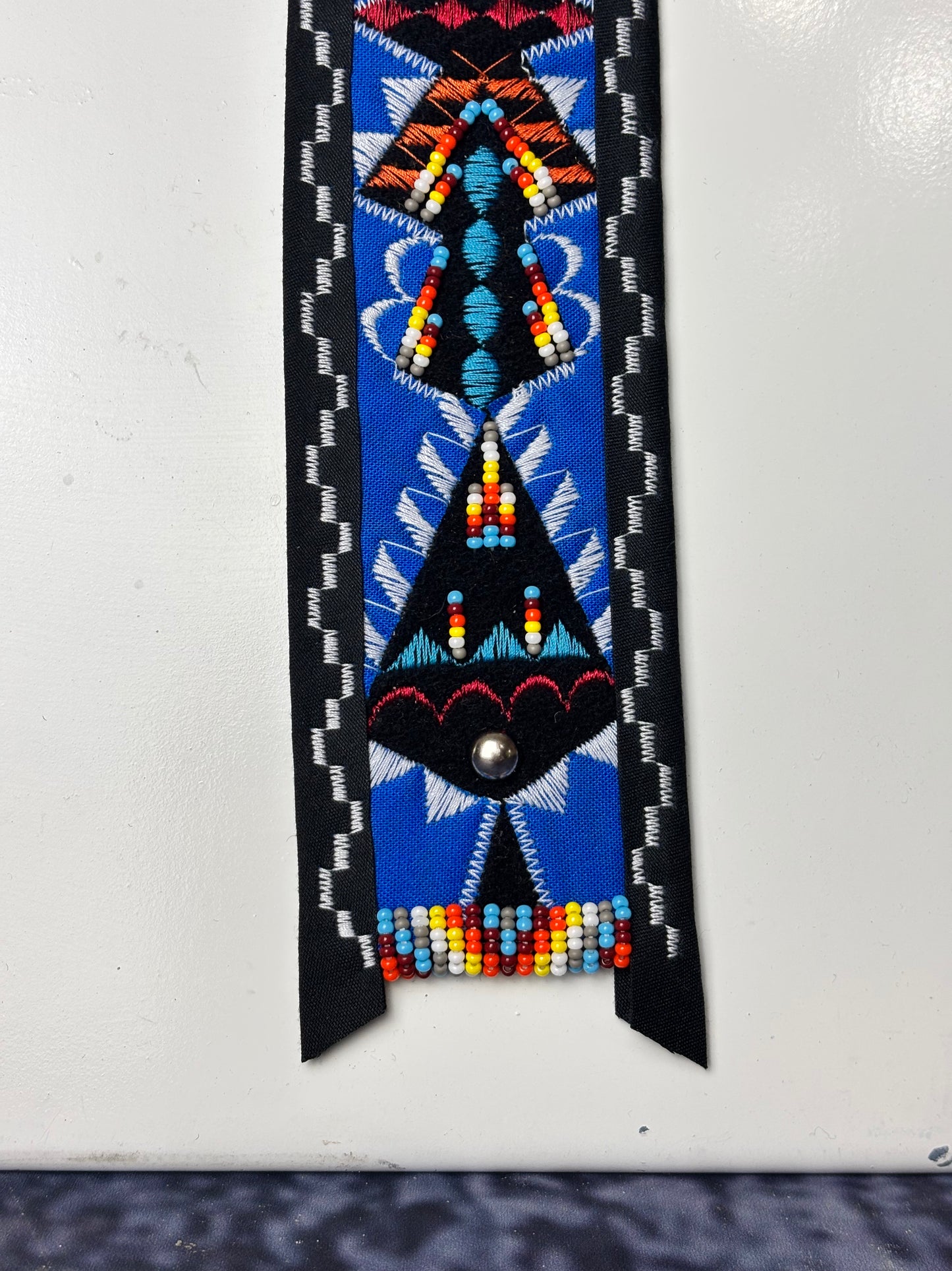 Blue & Black Appliqué Necktie