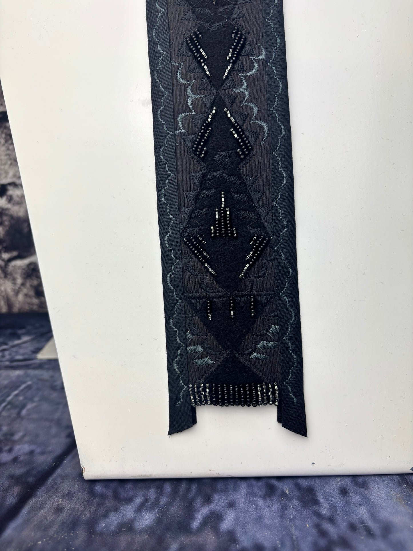 Black on Black Appliqué Necktie 2
