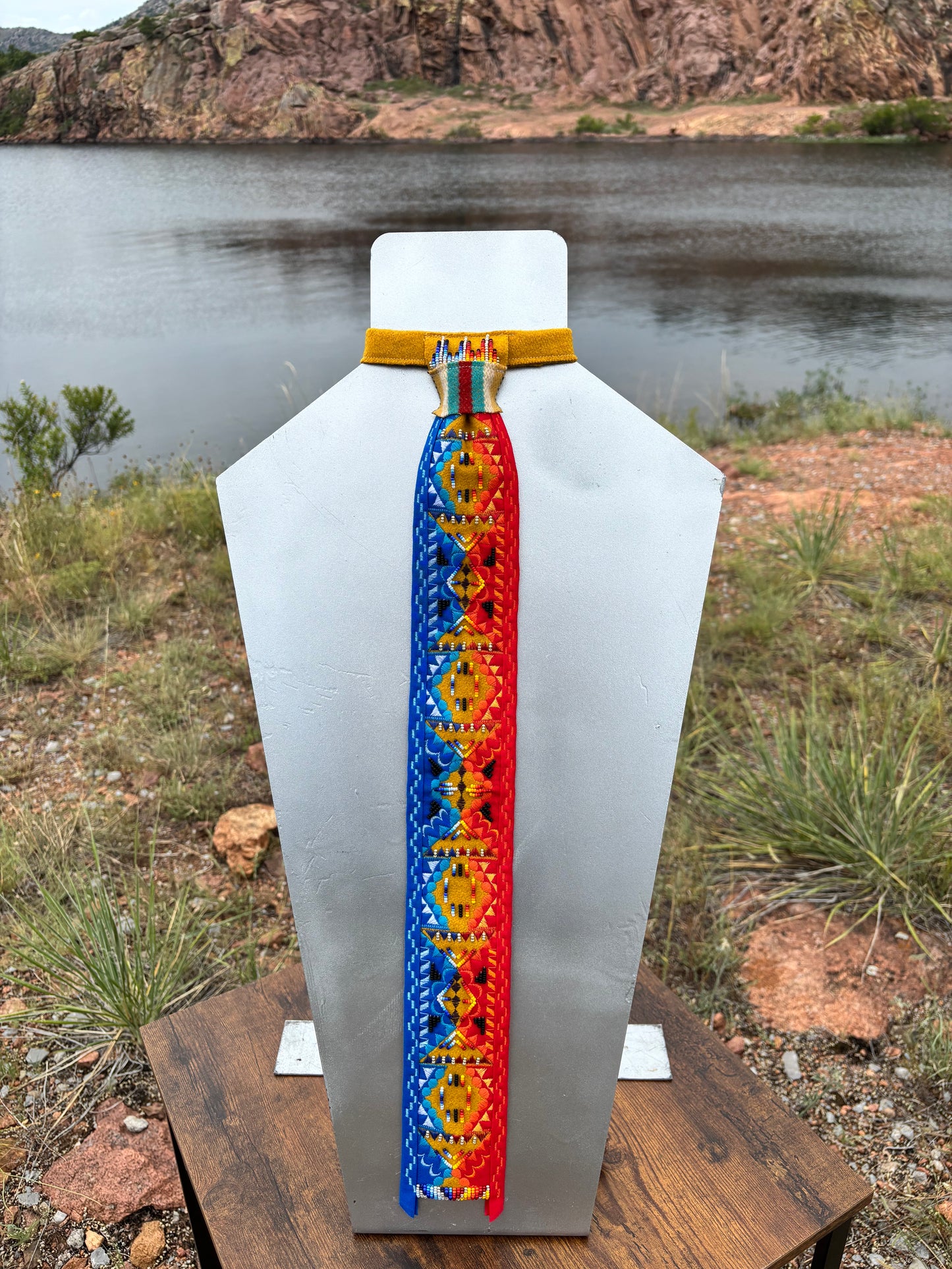 Red & Blue Appliqué Necktie
