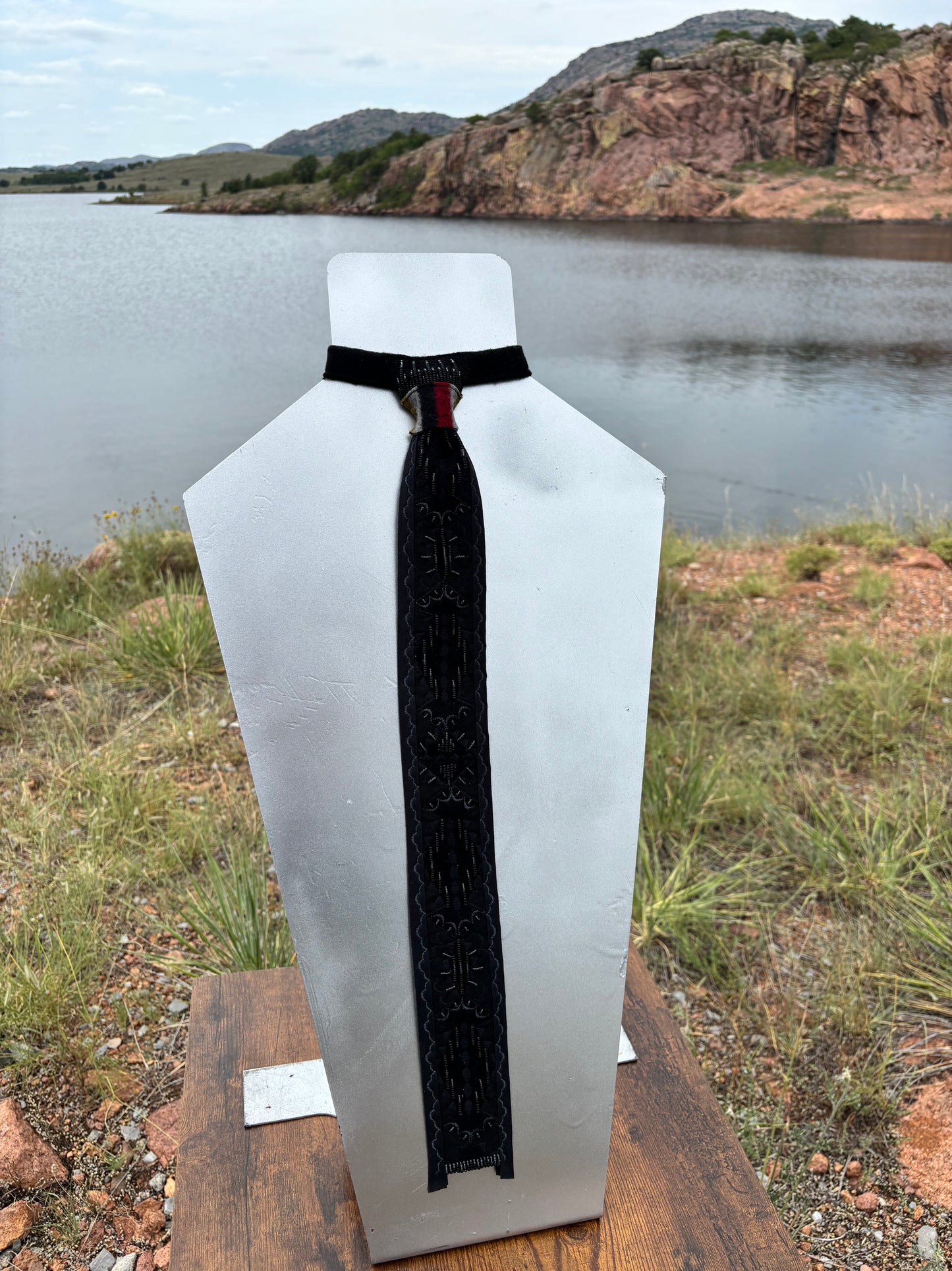 Black Appliqué Necktie