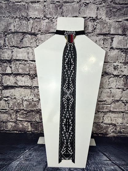 Black & Grey Applique Necktie