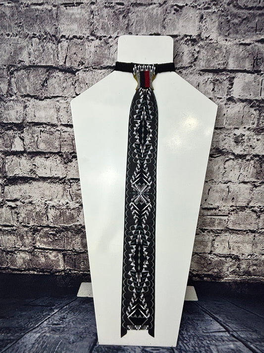 Black & Grey Applique Necktie