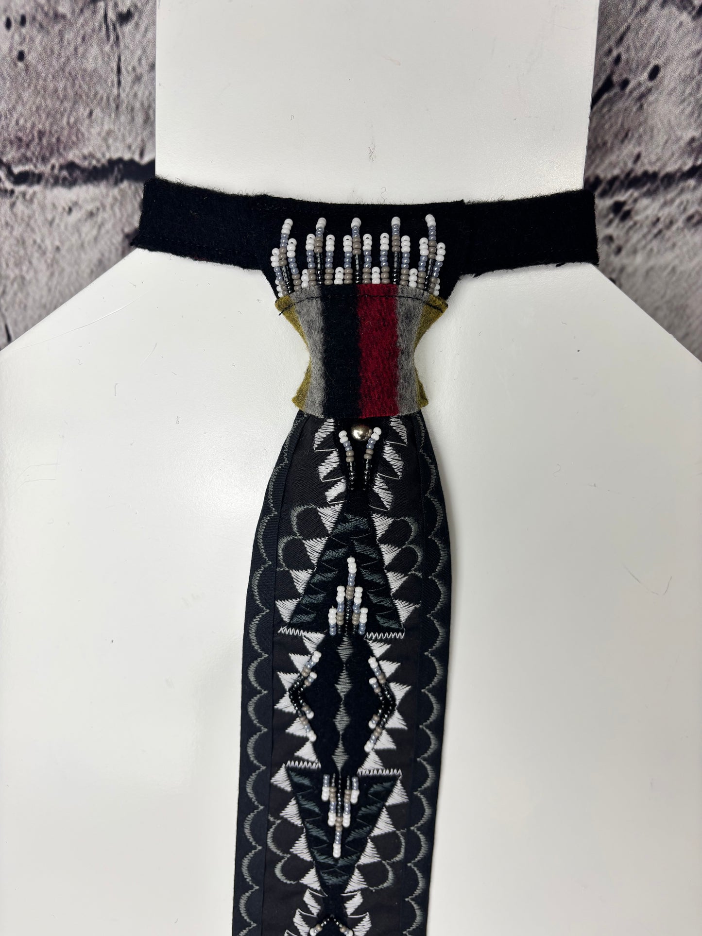 Black & Grey Applique Necktie