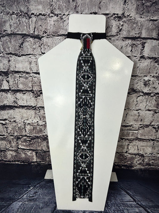 Black & Grey Applique Necktie