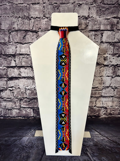 Red and Blue Appliqué Necktie