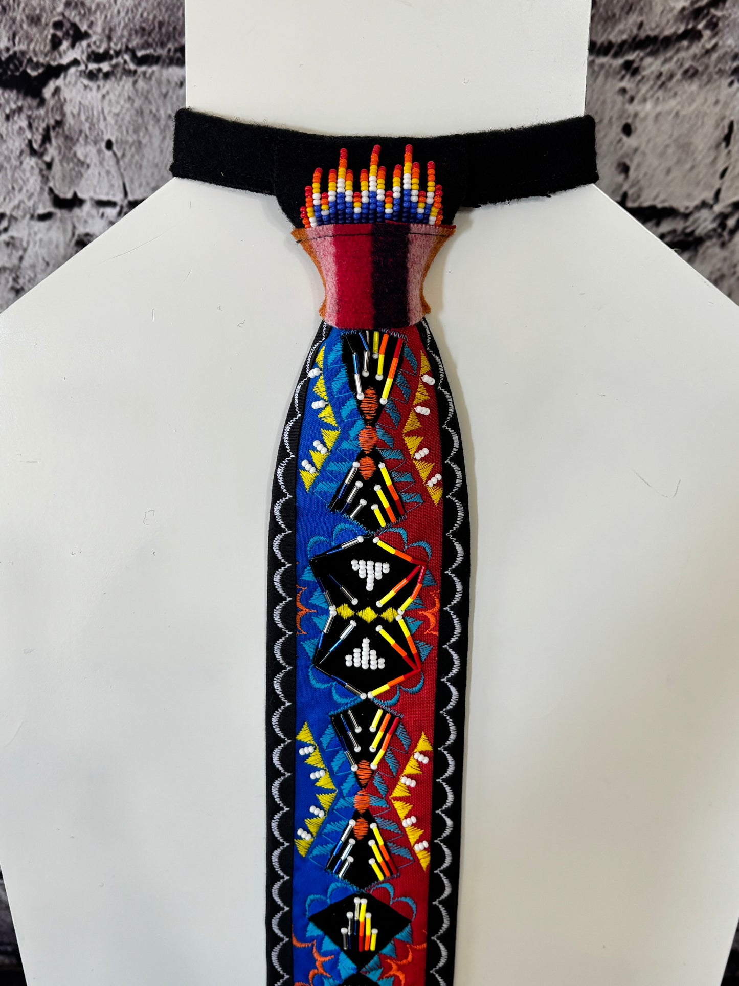 Red and Blue Appliqué Necktie