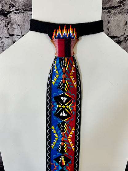 Red and Blue Appliqué Necktie