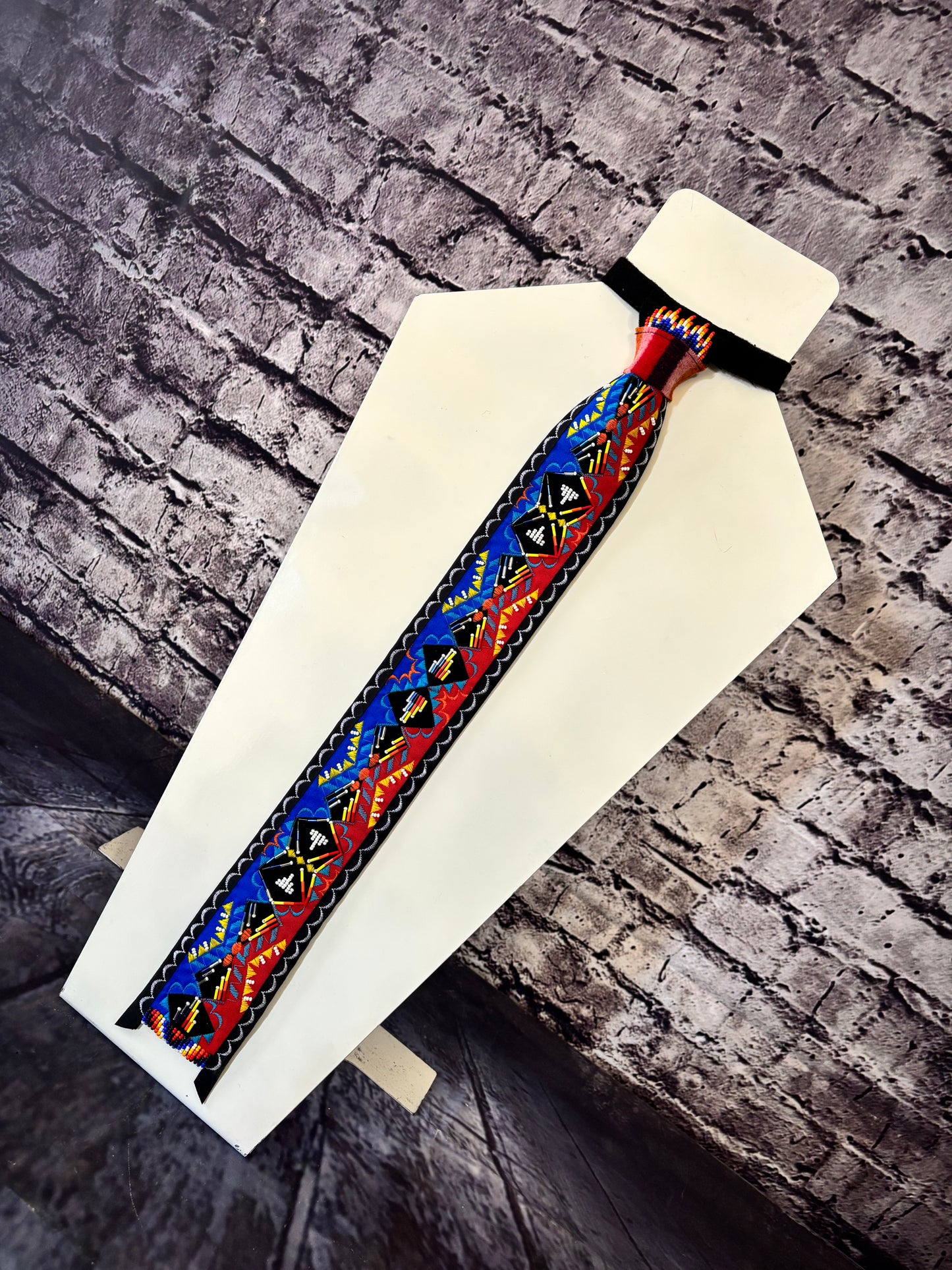 Red and Blue Appliqué Necktie