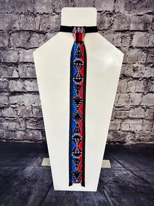Red & Blue Appliqué Necktie