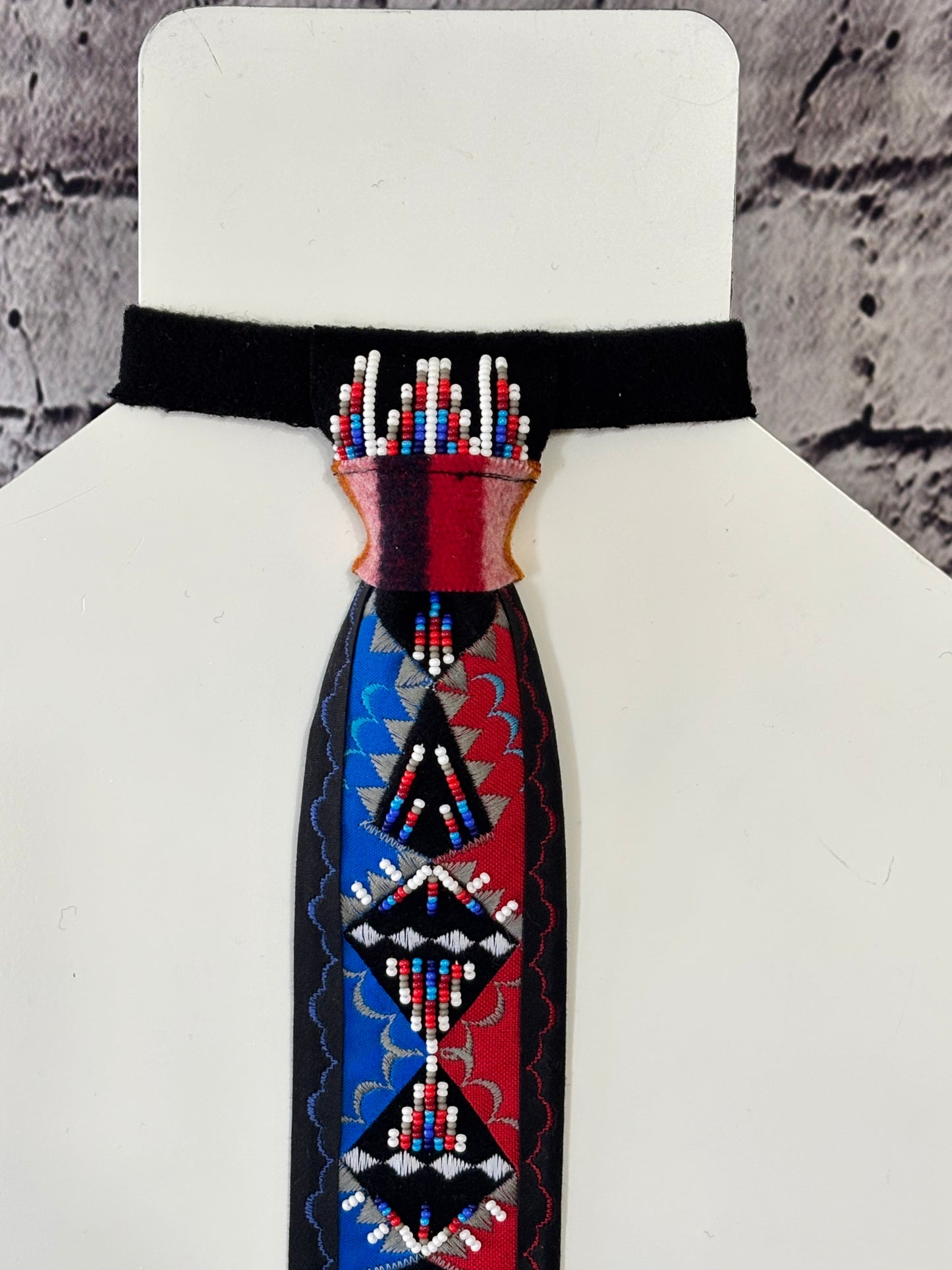 Red & Blue Appliqué Necktie