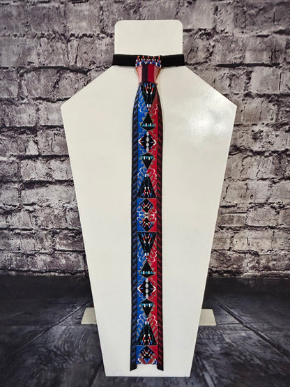 Red & Blue Appliqué Necktie