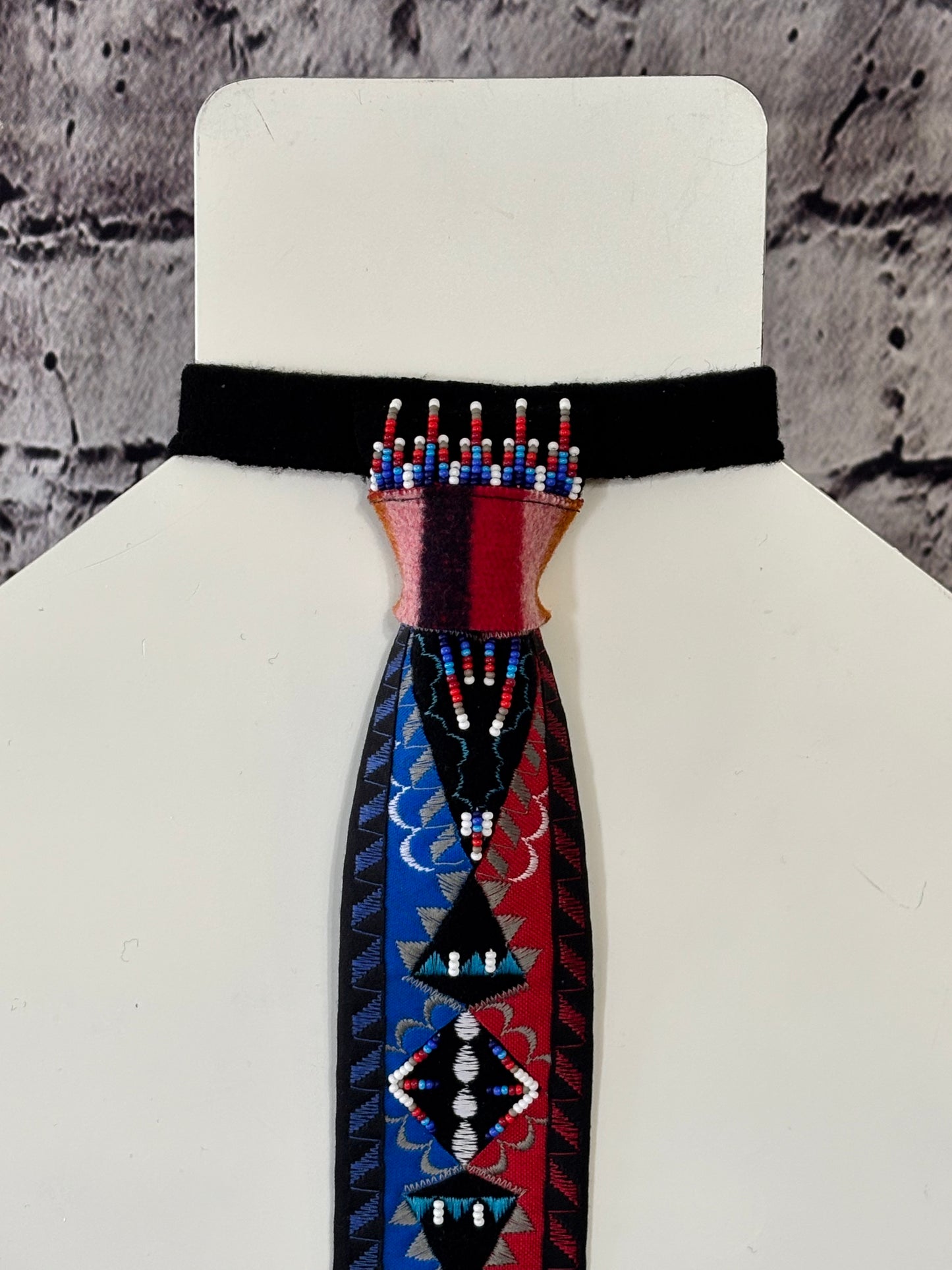 Red & Blue Appliqué Necktie