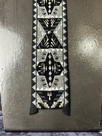 Grey & Black Appliqué Necktie