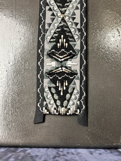 Grey & Black Appliqué Necktie