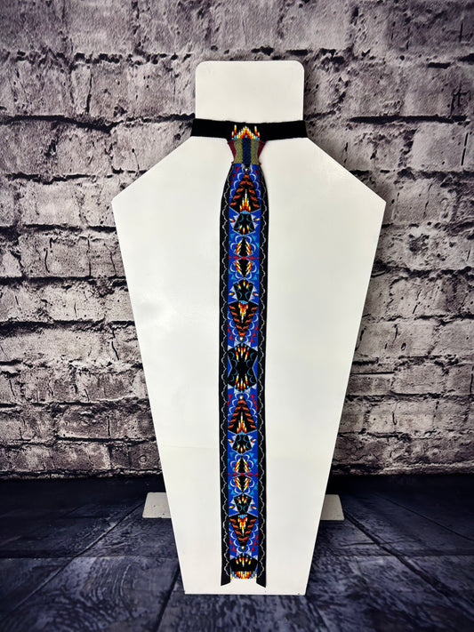 Blue & Black Appliqué Necktie