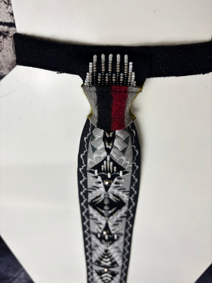 Grey & Black Appliqué Necktie