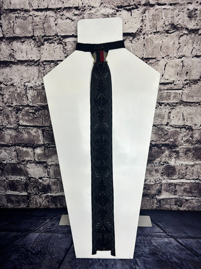 Black on Black Appliqué Necktie 1