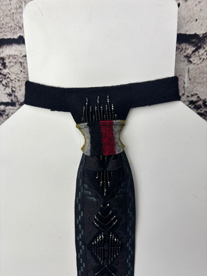 Black on Black Appliqué Necktie 1