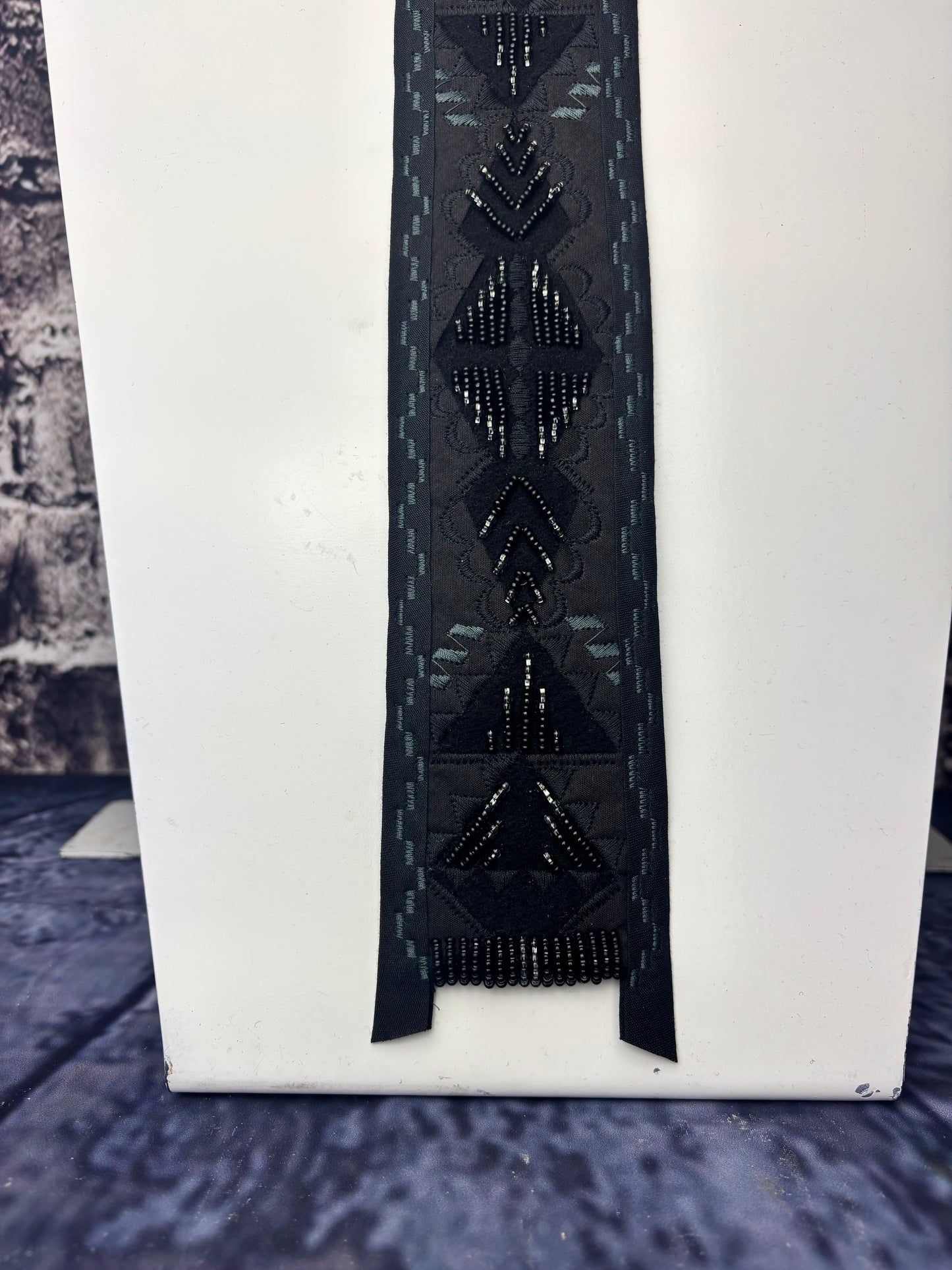 Black on Black Appliqué Necktie 1