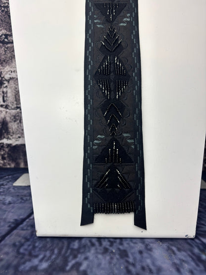 Black on Black Appliqué Necktie 1