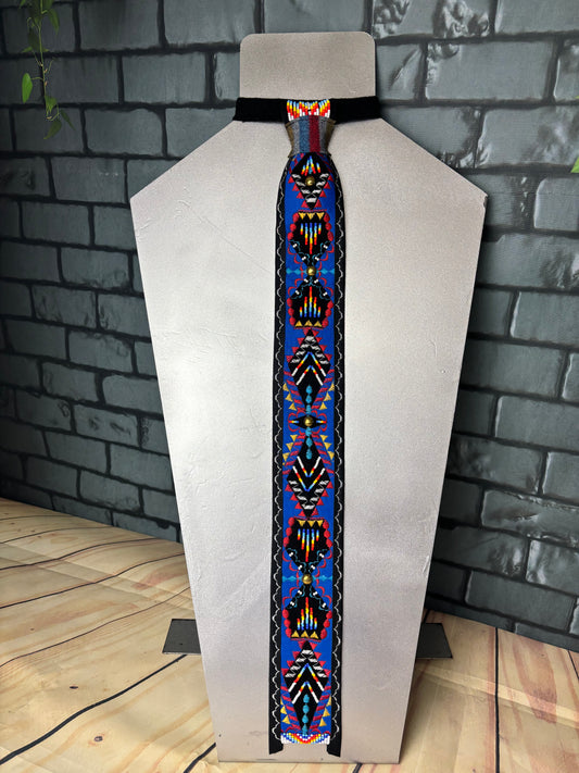 Black & Blue Appliqué Necktie (1)