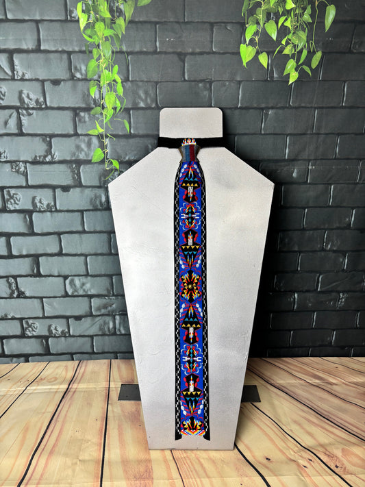 Blue & Black Appliqué Necktie (2)