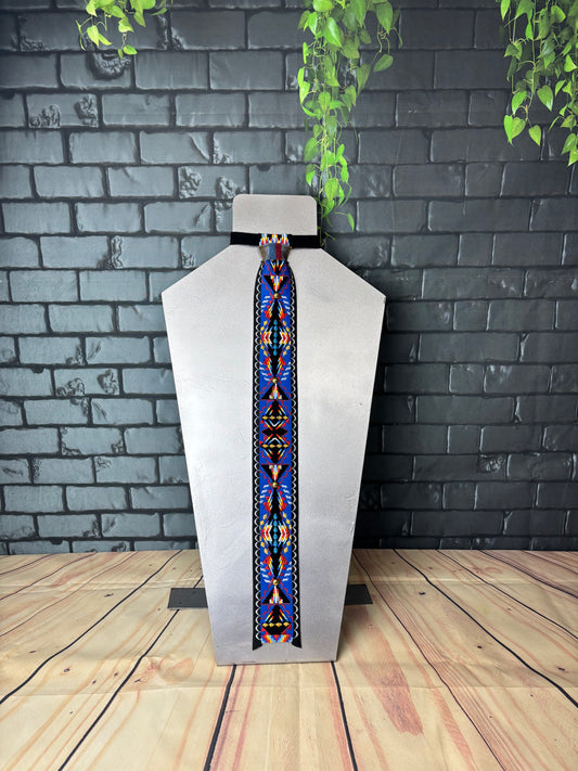Blue & Black Appliqué Necktie (3)