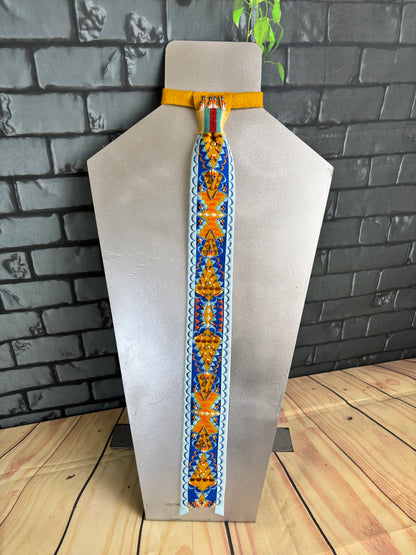 Gold and Blue Appliqué Necktie