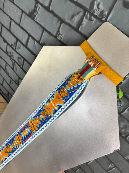 Gold and Blue Appliqué Necktie