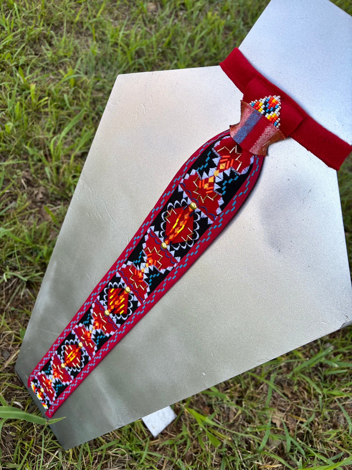 Red & Black Appliqué Necktie