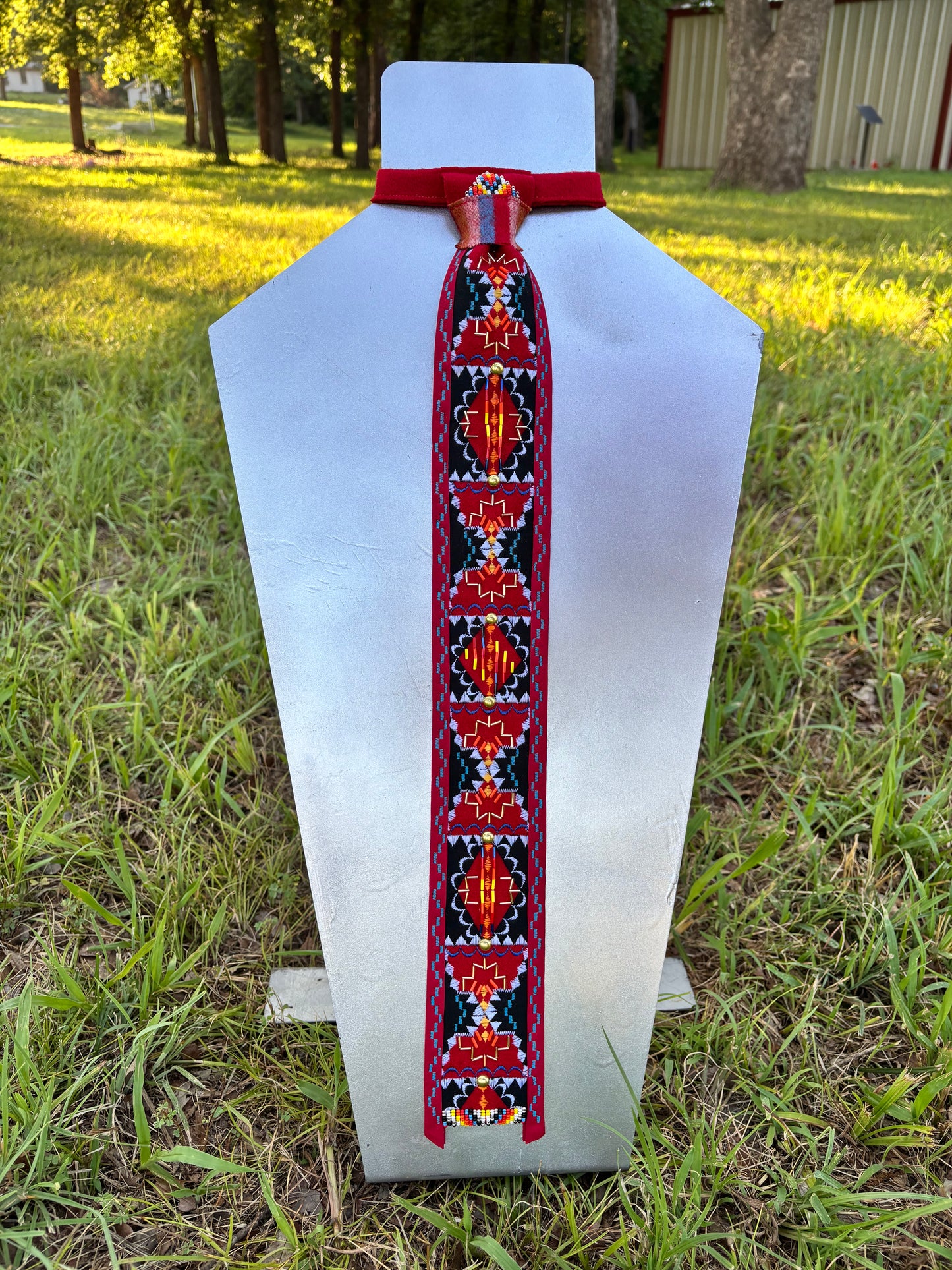 Red & Black Appliqué Necktie