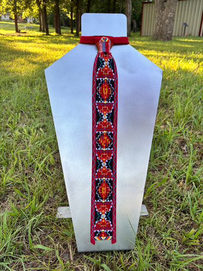 Red & Black Appliqué Necktie