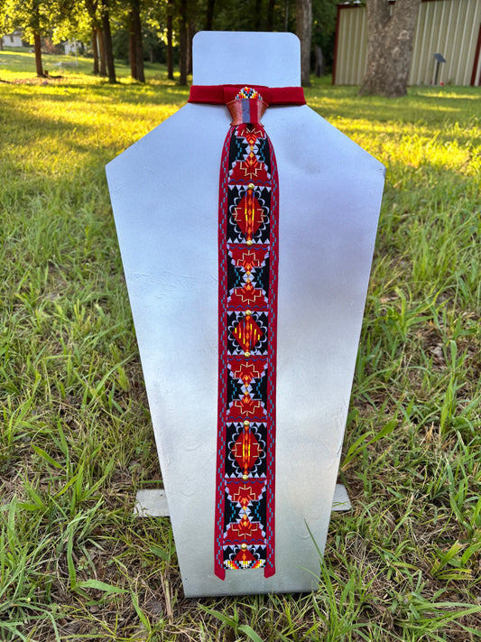 Red & Black Appliqué Necktie