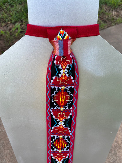 Red & Black Appliqué Necktie