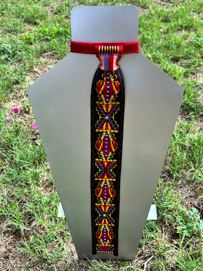 Black & Red Appliqué Necktie