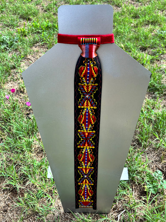 Black & Red Appliqué Necktie