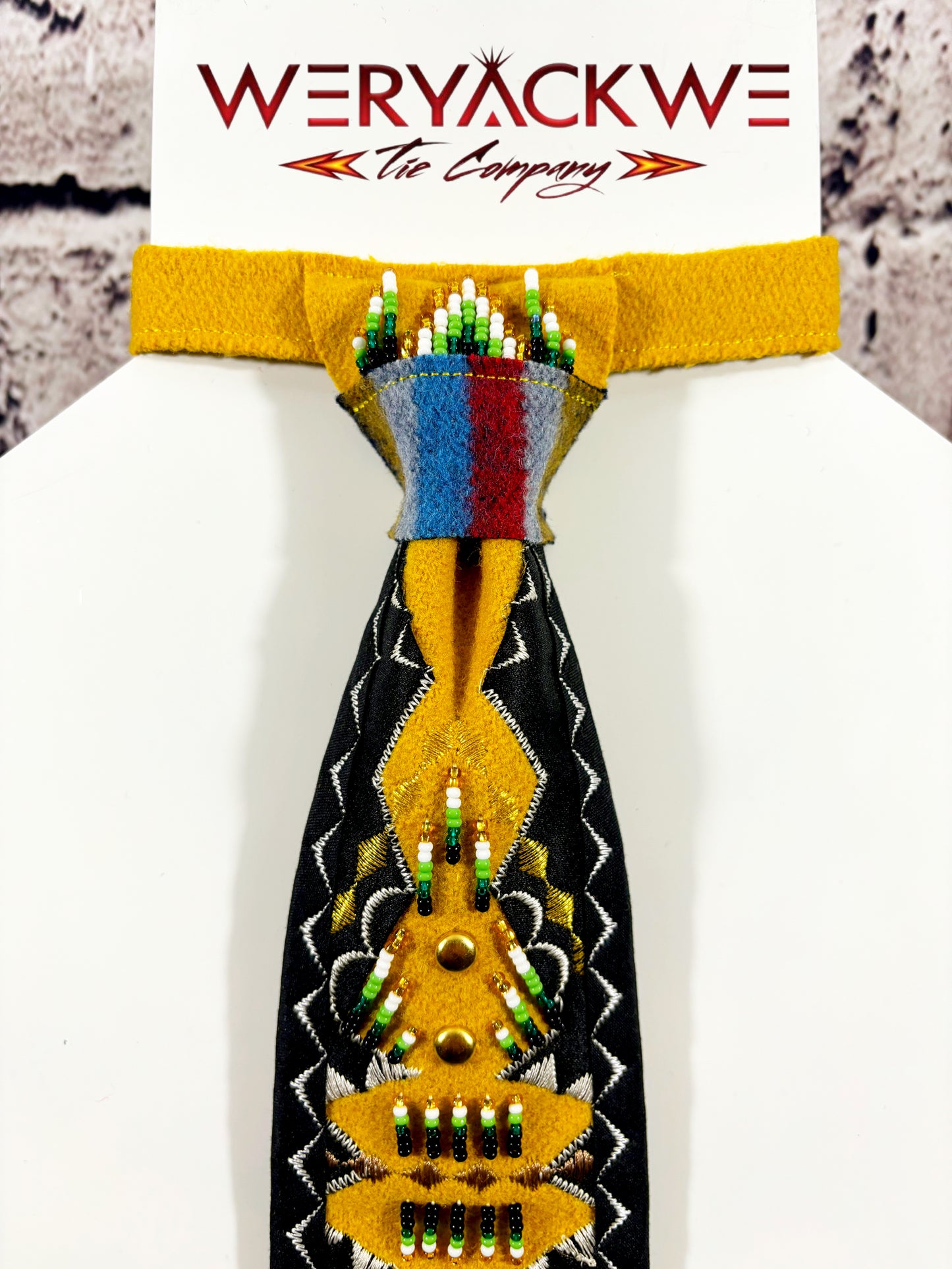 Emerald Greens & Gold Appliqué Necktie