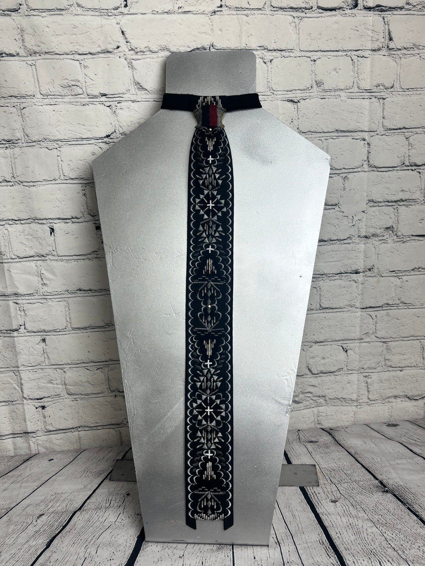 Black & White Applique Necktie