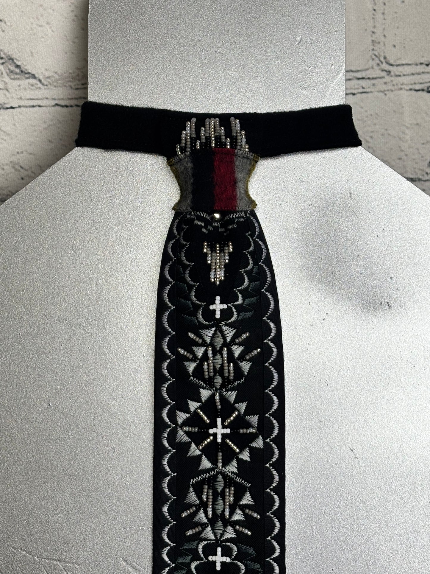 Black & White Applique Necktie