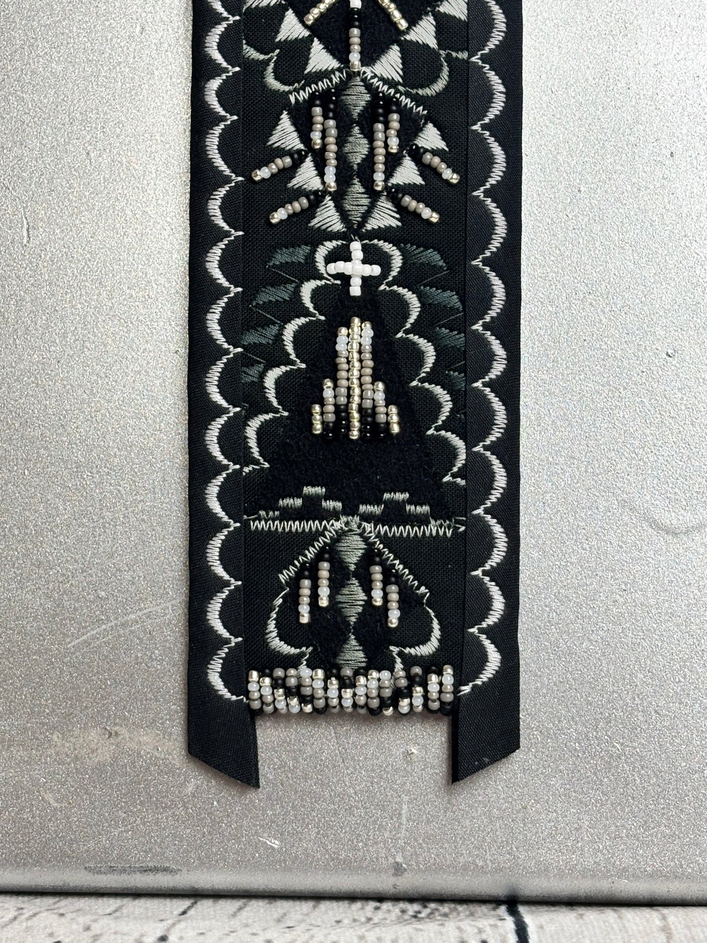 Black & White Applique Necktie