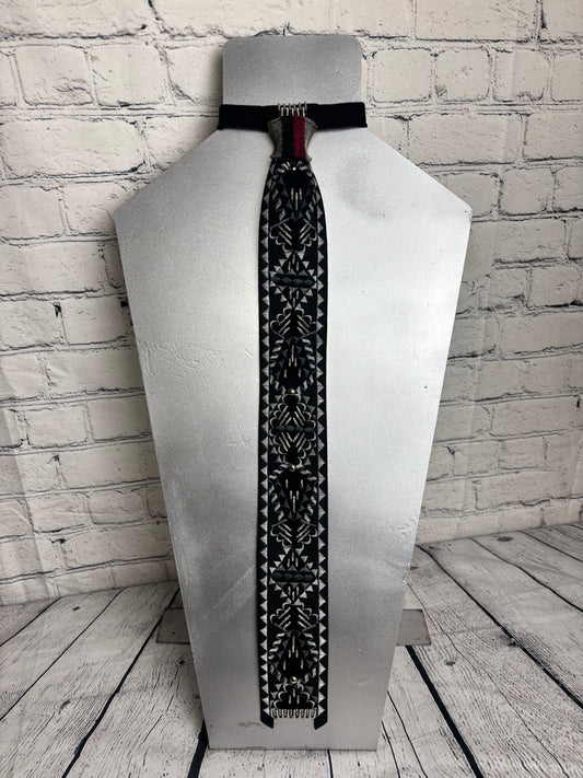 Black & White Appliqué Necktie