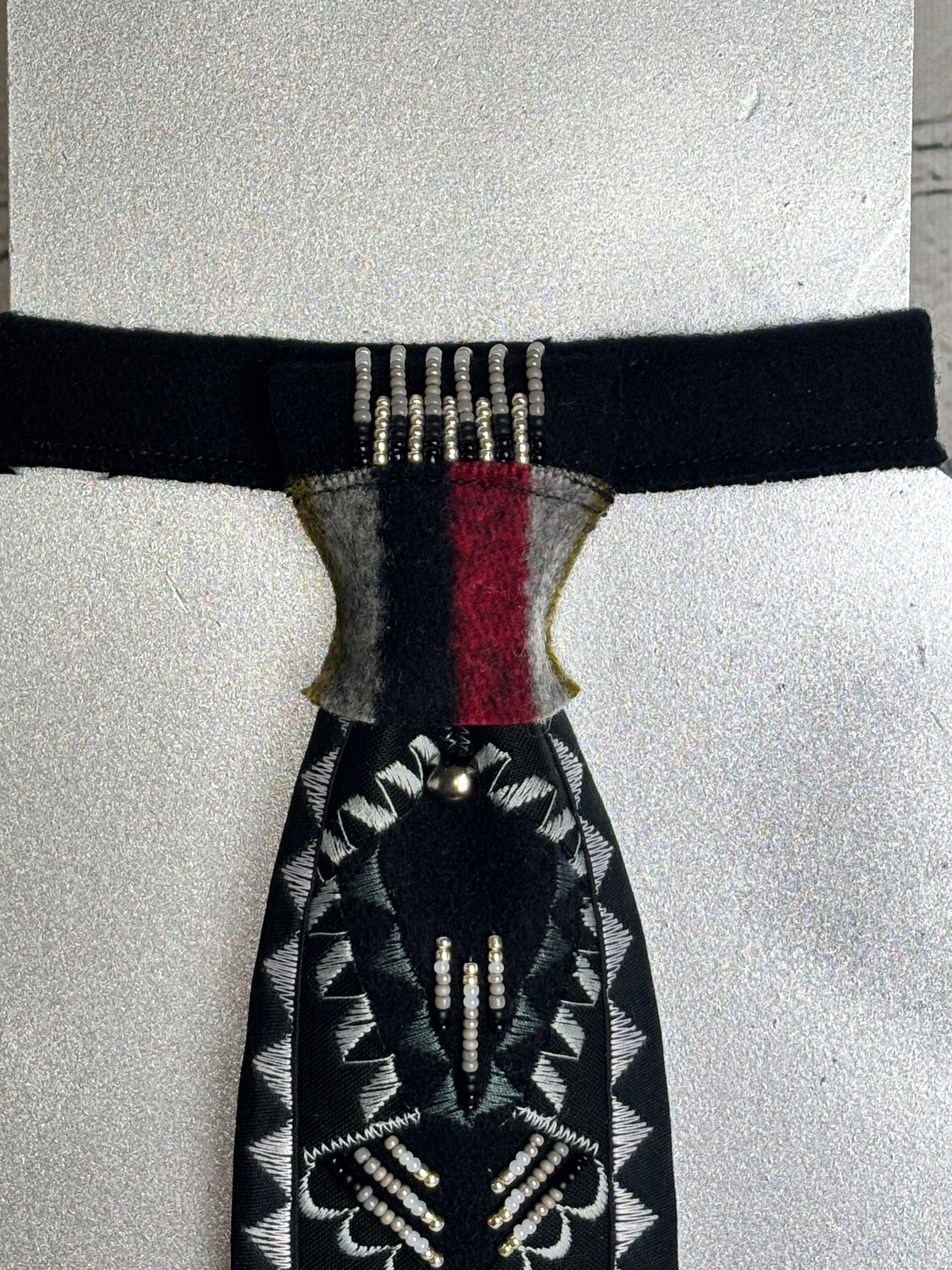 Black & White Appliqué Necktie