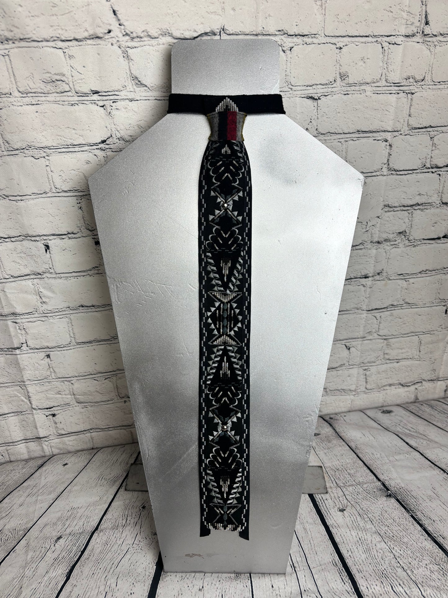 Black & White Appliqué Necktie