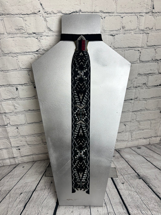 Black & White Appliqué Necktie