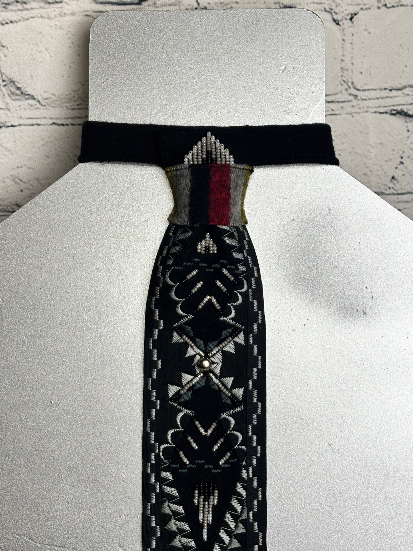 Black & White Appliqué Necktie