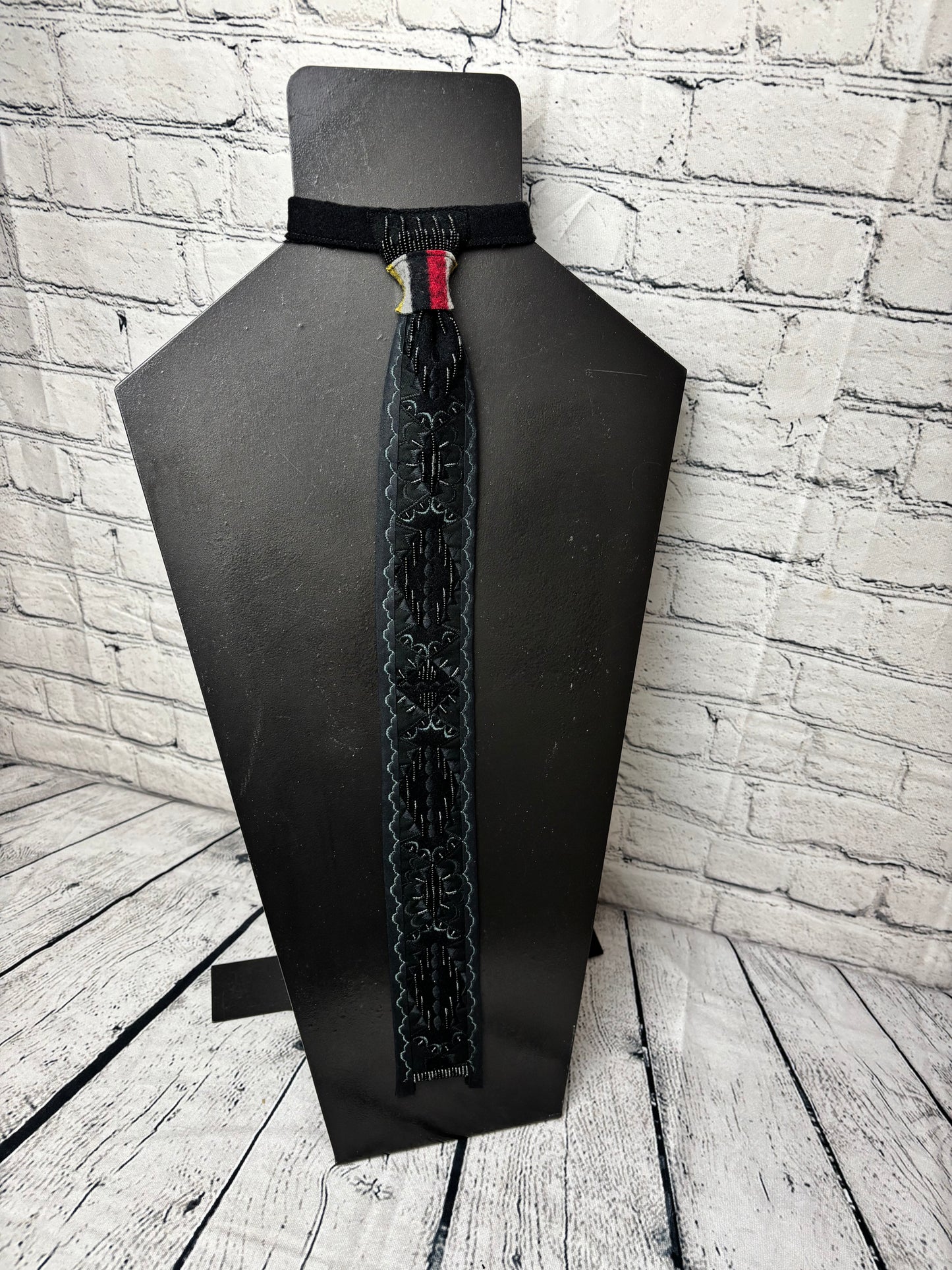 All Black Appliqué Neckties