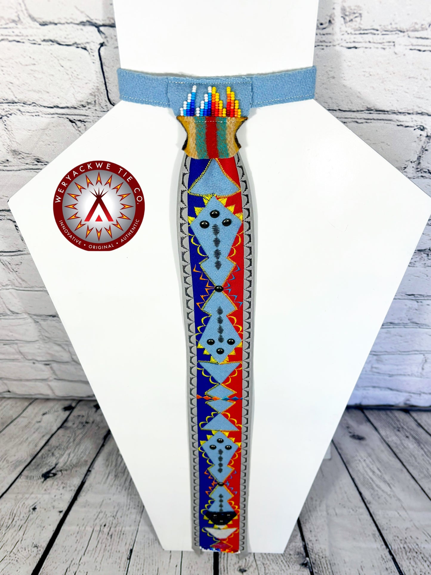 Red & Blue Simply Appliqué Necktie